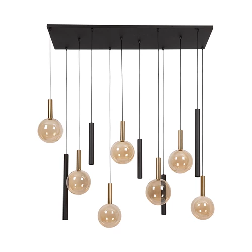 Lucide JOSIANE - Hanglamp - 7xG9 - Zwart | Vibes - uitgezet